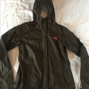North Face Olive Raincoat